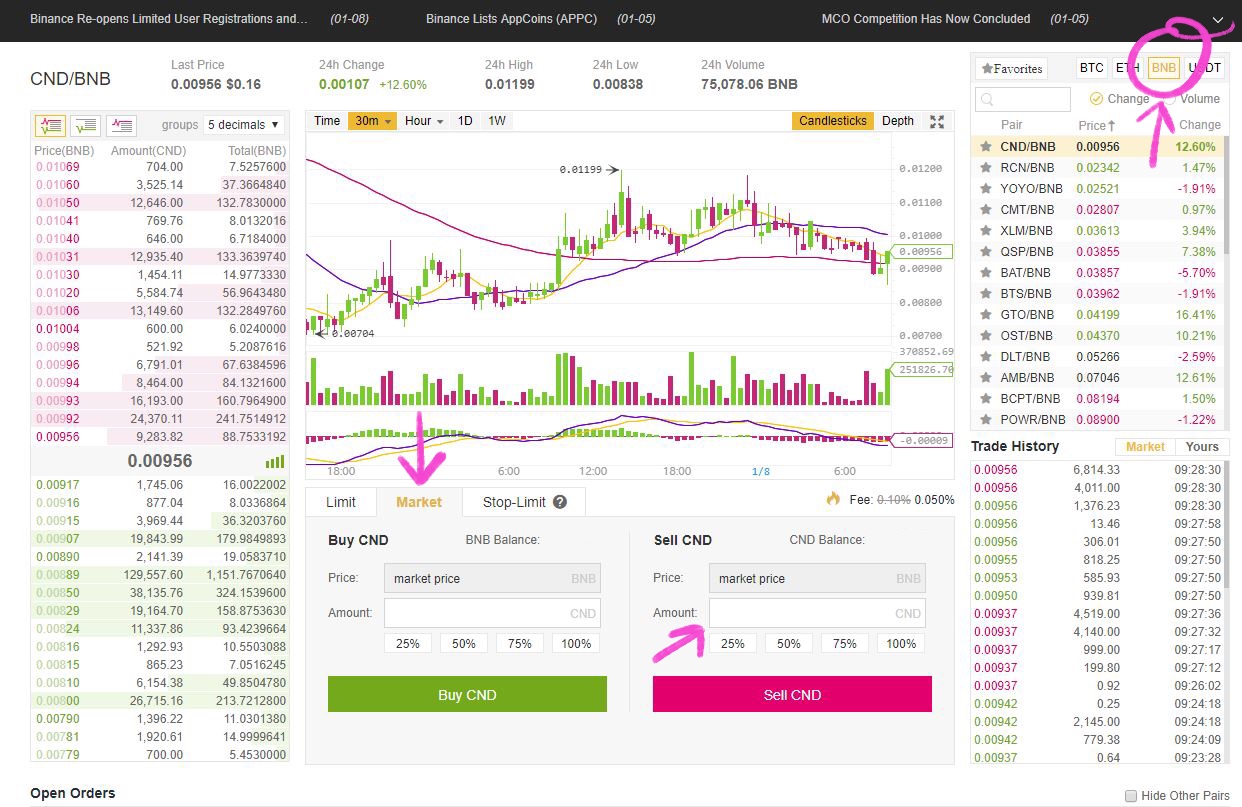 binance crypto dust